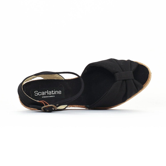 espadrilles compensées cordes noir mode femme printemps été - Photo Produit 4