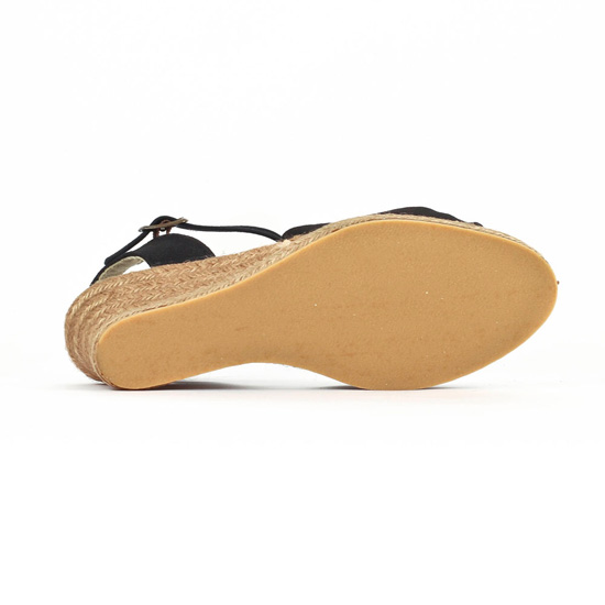 espadrilles compensées cordes noir mode femme printemps été - Photo Produit 5