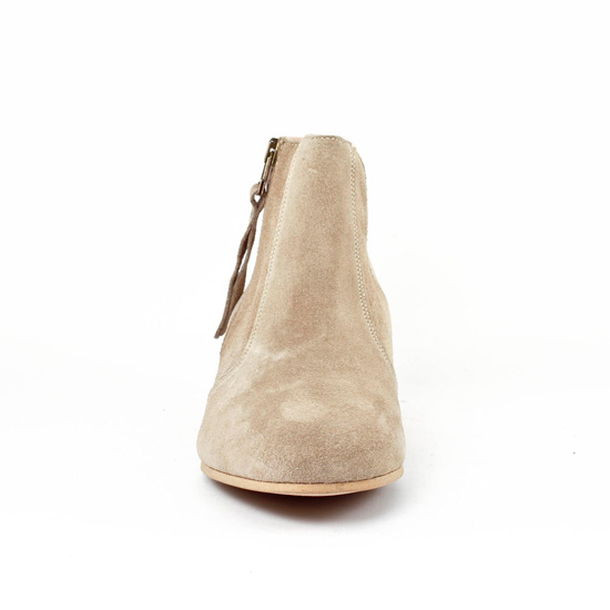 low boots beige daim homme