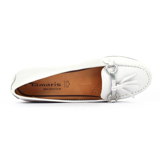 ticticlily Femme Mocassins Loafers Plates Chaussure en Cuir Bateau Confort B Blanc 35 EU