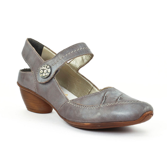 Nu-Pieds Trotteurs Rieker 43752 White Grey, vue principale de la chaussure femme