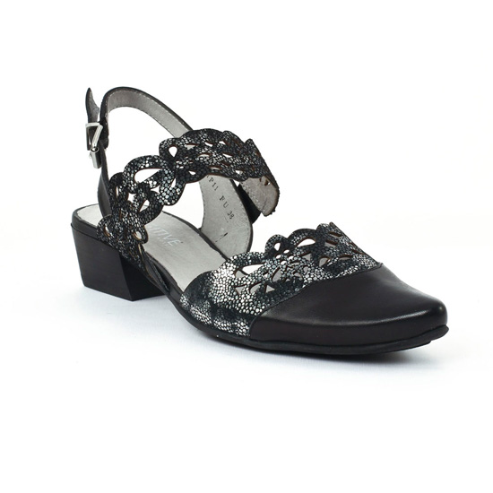 Nu Pieds Et Sandales Fugitive Gile Noir Noir, vue principale de la chaussure femme