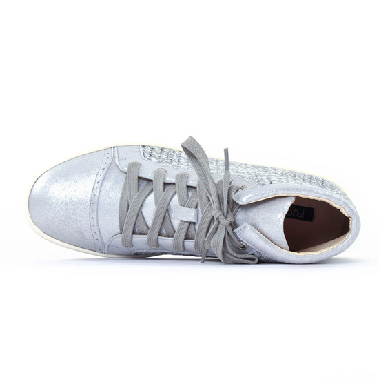 baskets mode gris argent mode femme printemps été - Photo Produit 4