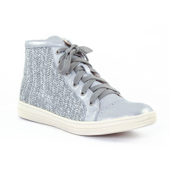 baskets mode gris argent mode femme printemps été - Photo Produit 1