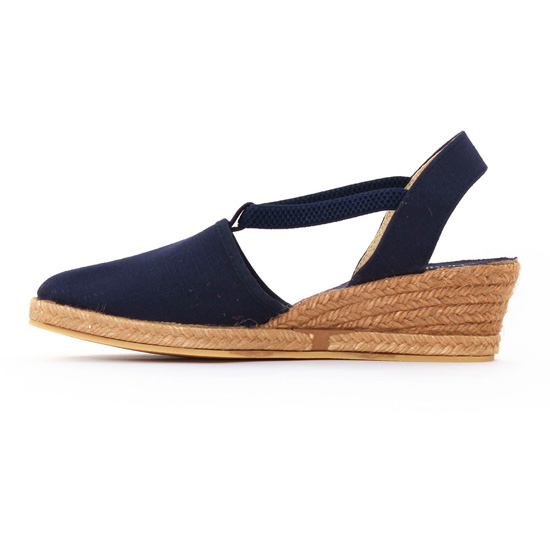 espadrilles compensées cordes bleu marine mode femme printemps été - Photo Produit 3