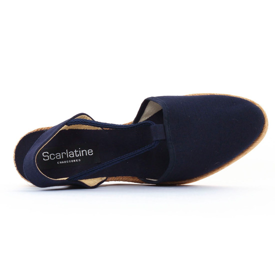 espadrilles compensées cordes bleu marine mode femme printemps été - Photo Produit 4