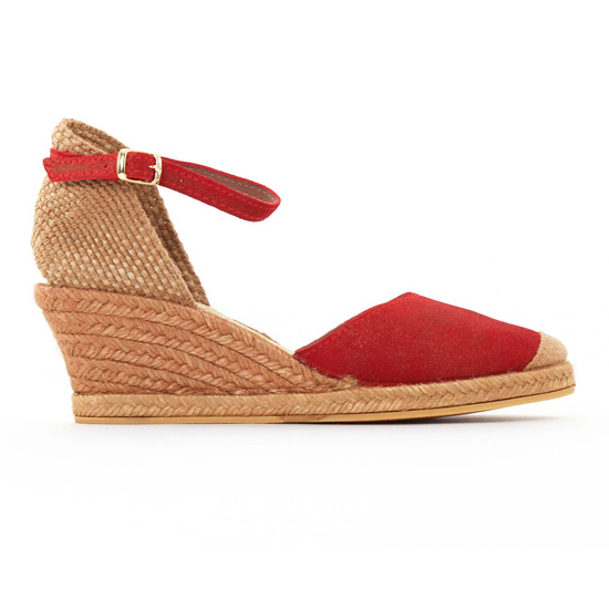 espadrilles compensées cordes rouge mode femme printemps été - Photo Produit 2