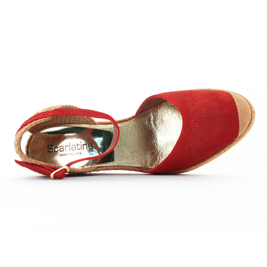 espadrilles compensées cordes rouge mode femme printemps été - Photo Produit 4
