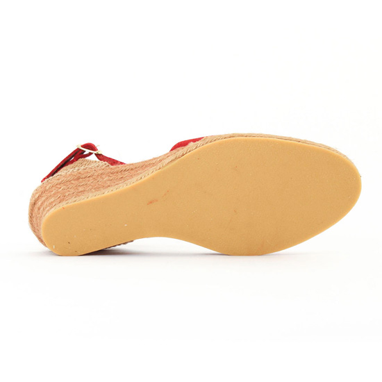 espadrilles compensées cordes rouge mode femme printemps été - Photo Produit 5