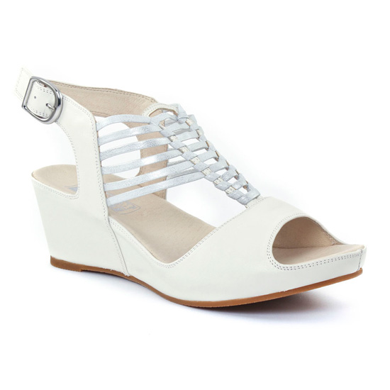 Nu-Pieds Compensés Mamzelle Dylan Blanc, vue principale de la chaussure femme