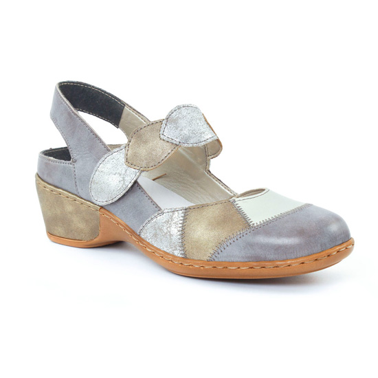 Nu Pieds Et Sandales Rieker 47159 Grey, vue principale de la chaussure femme