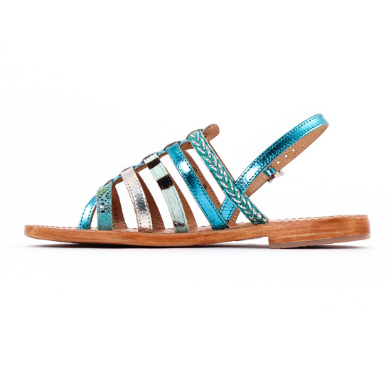 sandales bleu argent mode femme printemps été - Photo Produit 3