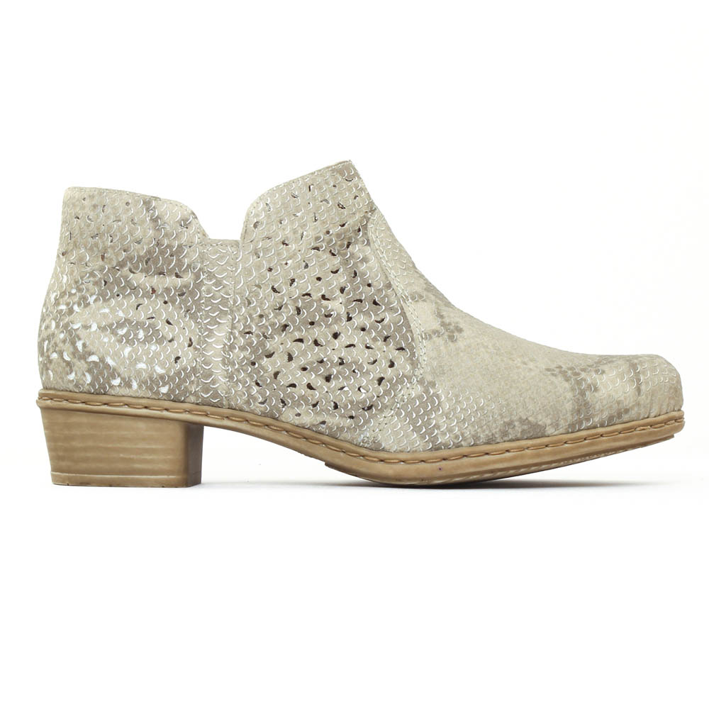 Bottines Boots Cache Cache Pointure 37 - Aspect Serpent Gris/Blanc - Neuf Sans Emballage