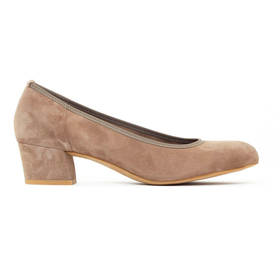 escarpins à talon carré beige mode femme printemps été - Photo Produit 2