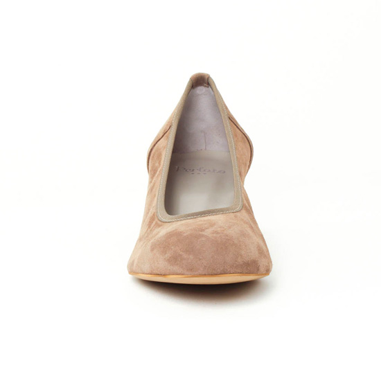 escarpins à talon carré beige mode femme printemps été - Photo Produit 6