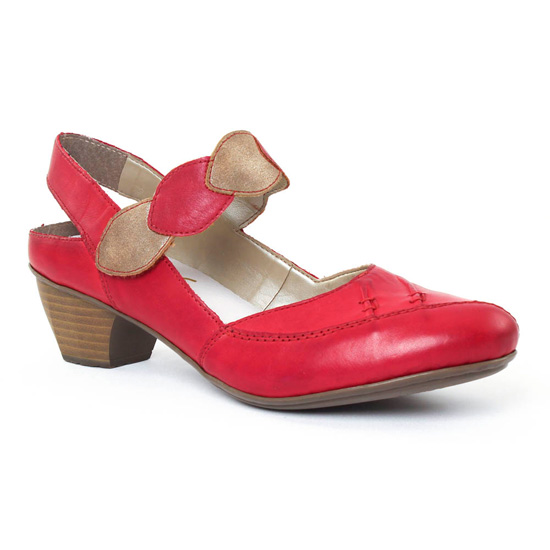 Escarpins Rieker 45059 Rouge, vue principale de la chaussure femme