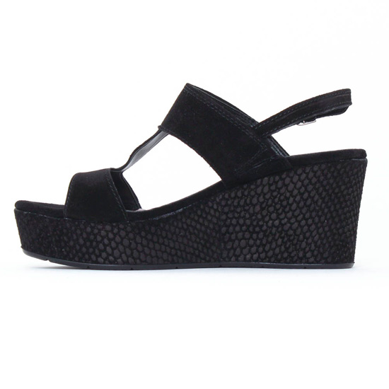 nu-pieds compensés noir mode femme printemps été - Photo Produit 3