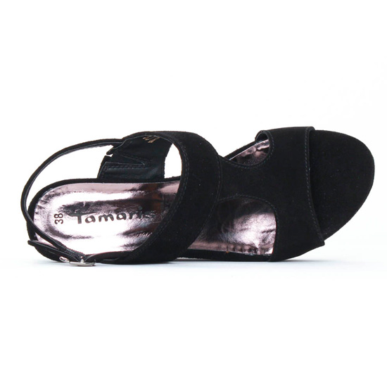 nu-pieds compensés noir mode femme printemps été - Photo Produit 4