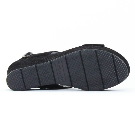 nu-pieds compensés noir mode femme printemps été - Photo Produit 5