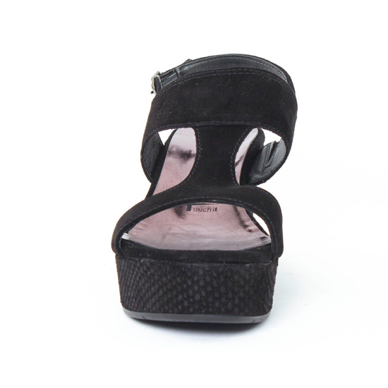 nu-pieds compensés noir mode femme printemps été - Photo Produit 6