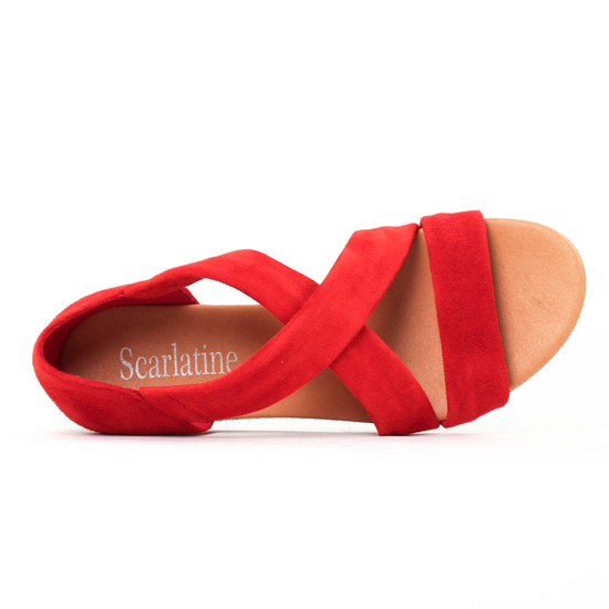 sandales rouge mode femme printemps été - Photo Produit 4