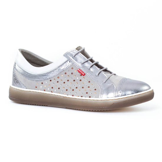 Dorking Women's Karen Lace & Zip Sneakers- Platino/ Piedra/ Cava