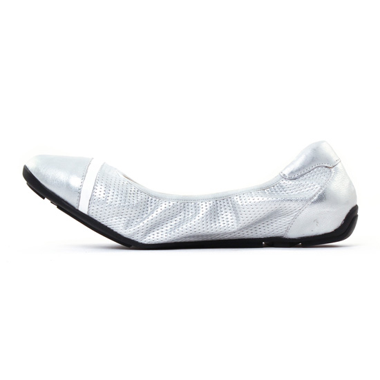 ballerines gris argent blanc mode femme printemps été - Photo Produit 3