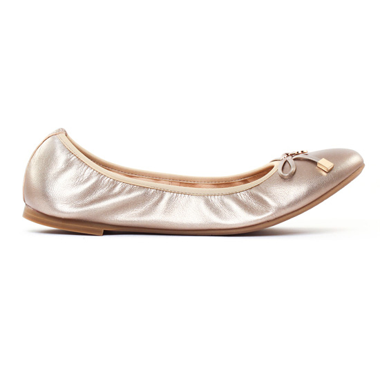 ballerines or doré mode femme printemps été - Photo Produit 2