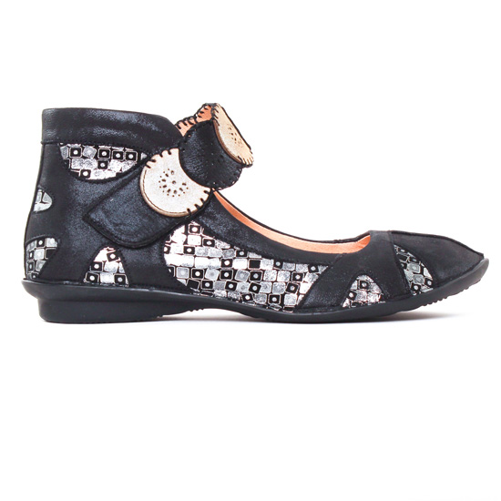 ballerines noir argent mode femme printemps été - Photo Produit 2