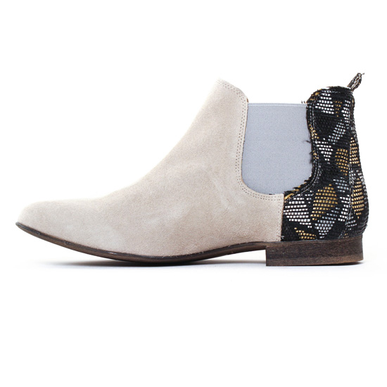 boots élastiquées beige mode femme printemps été - Photo Produit 3
