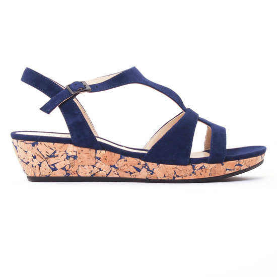 sandales compensées bleu marine mode femme printemps été - Photo Produit 2