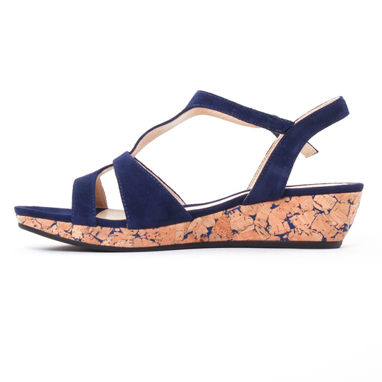 sandales compensées bleu marine mode femme printemps été - Photo Produit 3
