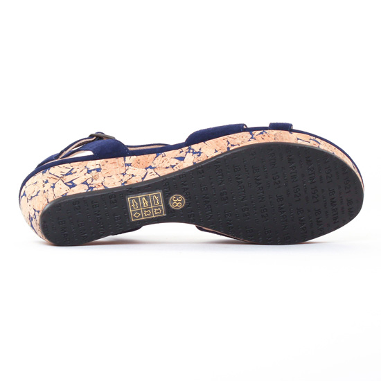 sandales compensées bleu marine mode femme printemps été - Photo Produit 5