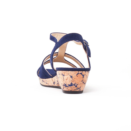 sandales compensées bleu marine mode femme printemps été - Photo Produit 7