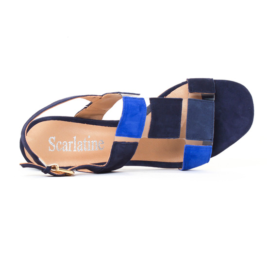 nu-pieds talon bleu marine mode femme printemps été - Photo Produit 4