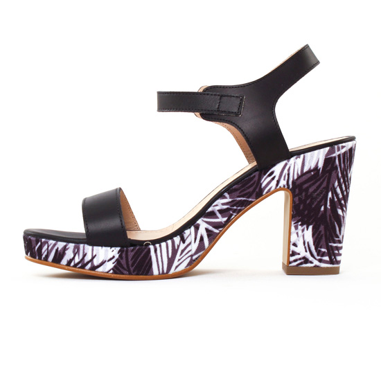 nu-pieds talons hauts noir mode femme printemps été - Photo Produit 3