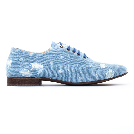 richelieus bleu blanc mode femme printemps été - Photo Produit 2