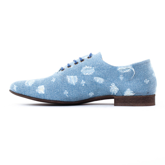 richelieus bleu blanc mode femme printemps été - Photo Produit 3