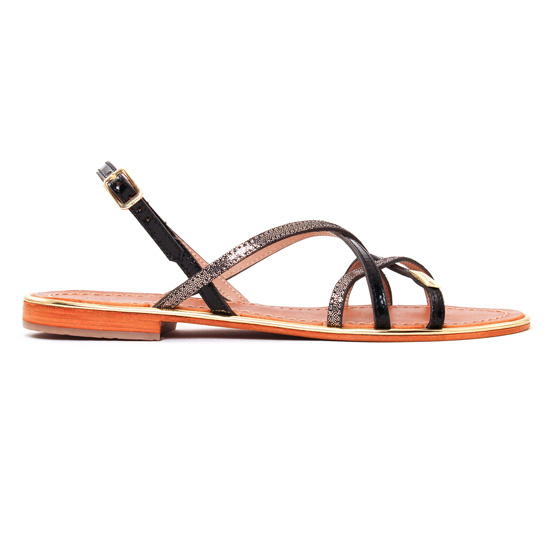 sandales noir argent mode femme printemps été - Photo Produit 2