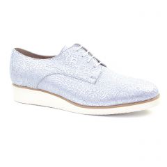 Chaussures femme été 2018 - derbys compensées Scarlatine blanc argent