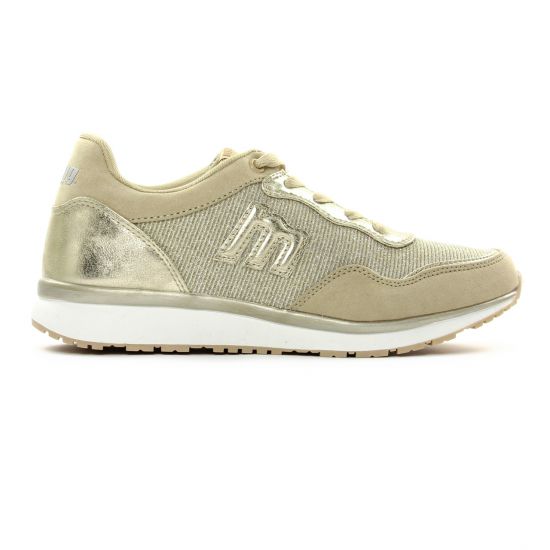 baskets mode beige doré mode femme printemps été - Photo Produit 2