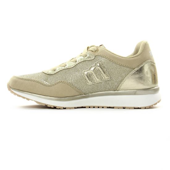 baskets mode beige doré mode femme printemps été - Photo Produit 3