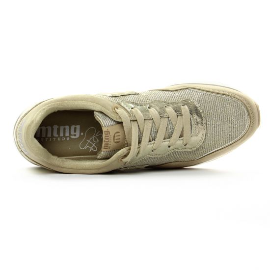 baskets mode beige doré mode femme printemps été - Photo Produit 4