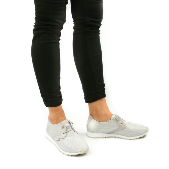 baskets mode gris argent mode femme printemps été - Photo Produit 8