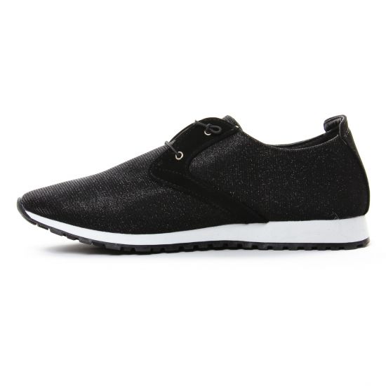 baskets mode noir argent mode femme printemps été - Photo Produit 3