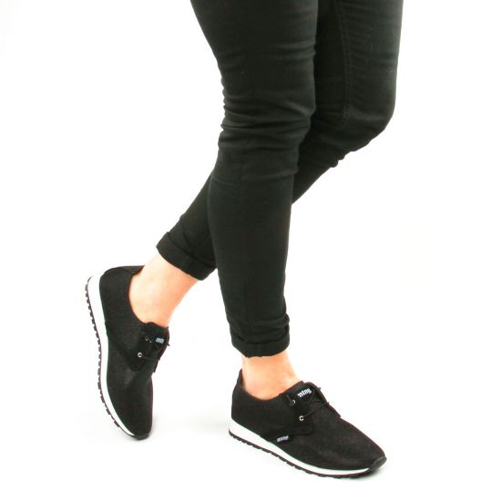 baskets mode noir argent mode femme printemps été - Photo Produit 8