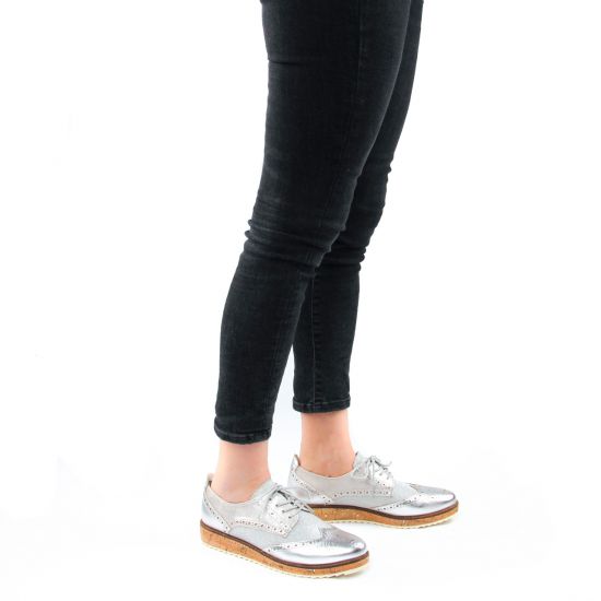 derbys compensées gris argent mode femme printemps été - Photo Produit 7