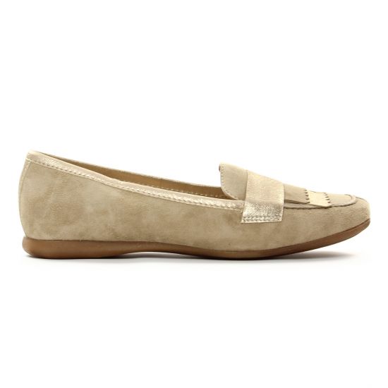 mocassins beige doré mode femme printemps été - Photo Produit 2