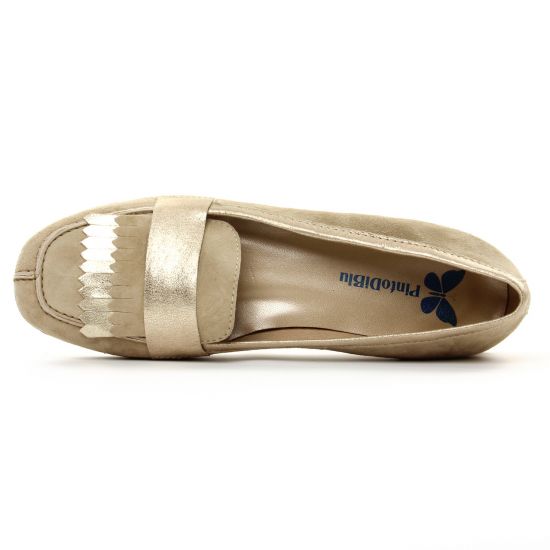 mocassins beige doré mode femme printemps été - Photo Produit 4
