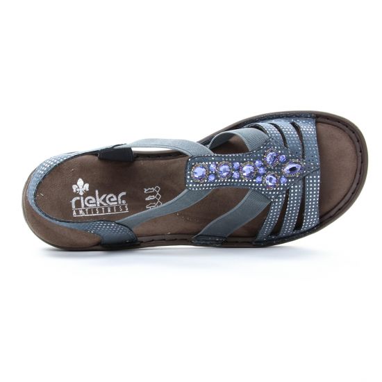 sandales bleu argent mode femme printemps été - Photo Produit 4